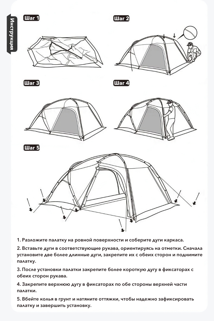 Инструкция по установке палатки Naturehike Shandi